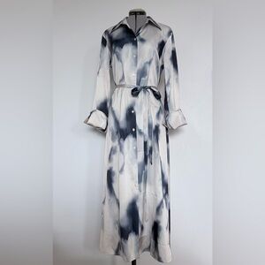 Elegant Abstract Print Maxi Dress